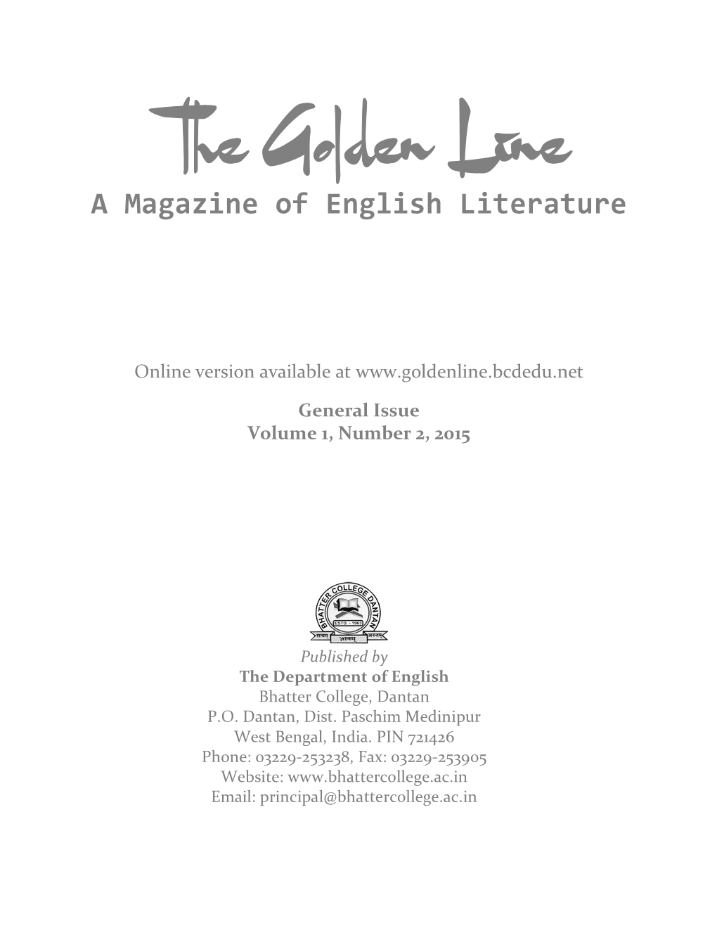 A Magazine of English Literature