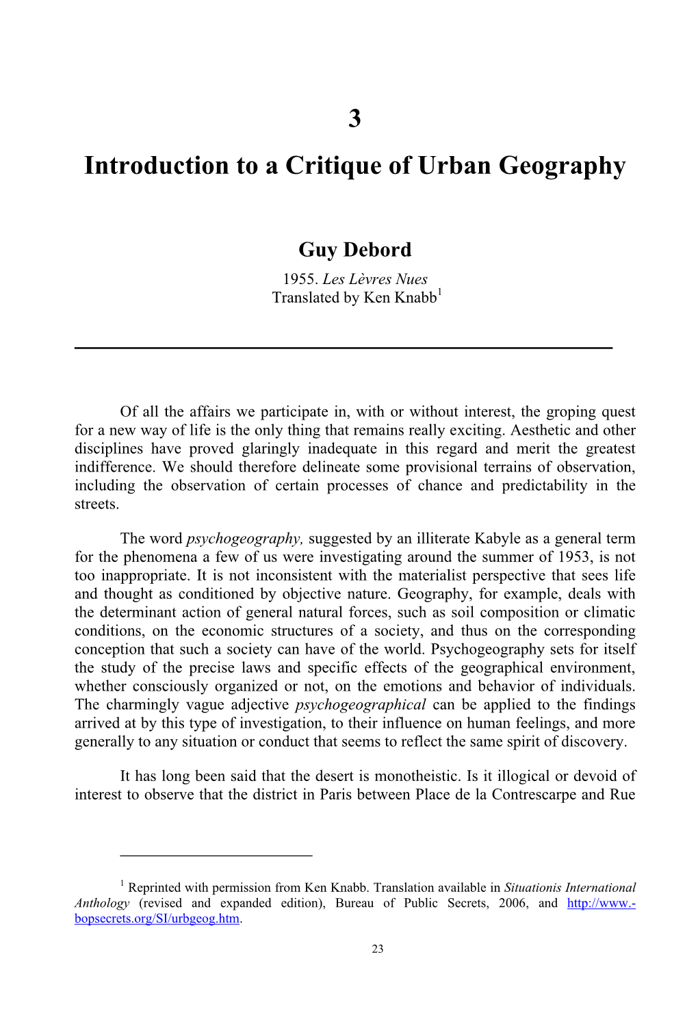 3 Introduction to a Critique of Urban Geography