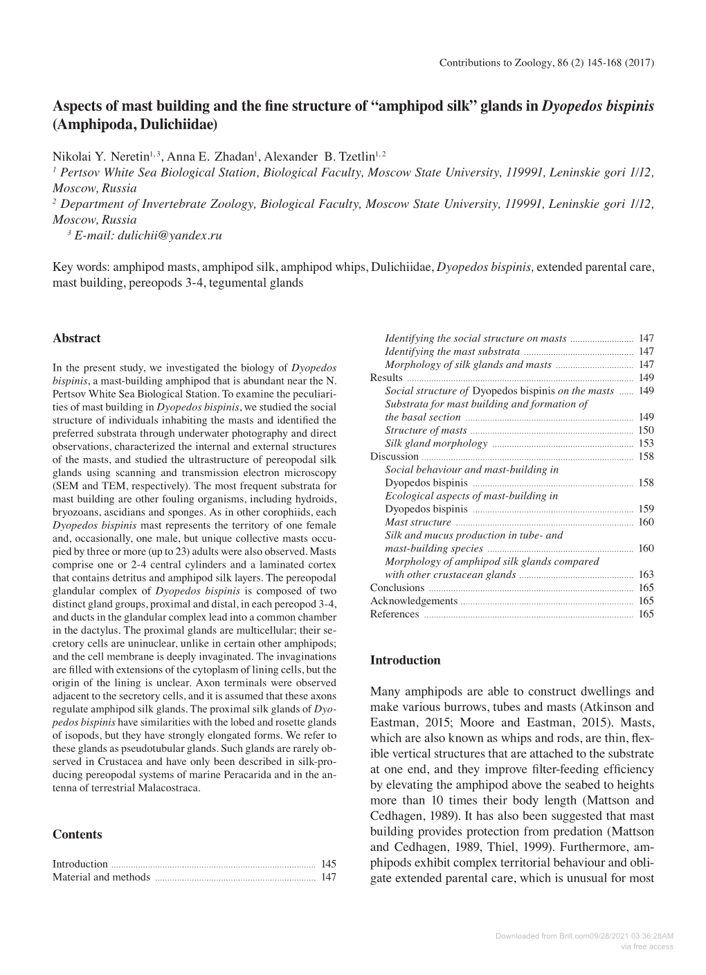 Downloaded from Brill.Com09/28/2021 03:36:28AM Via Free Access 146 Neretin Et Al