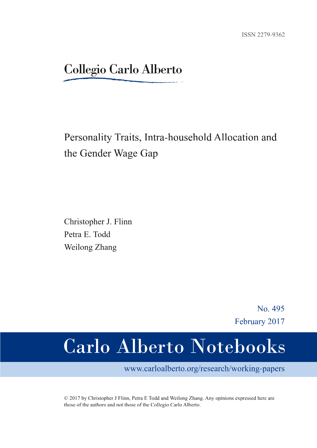 Personality Traits, Intra-Household Allocation and the Gender Wage Gap