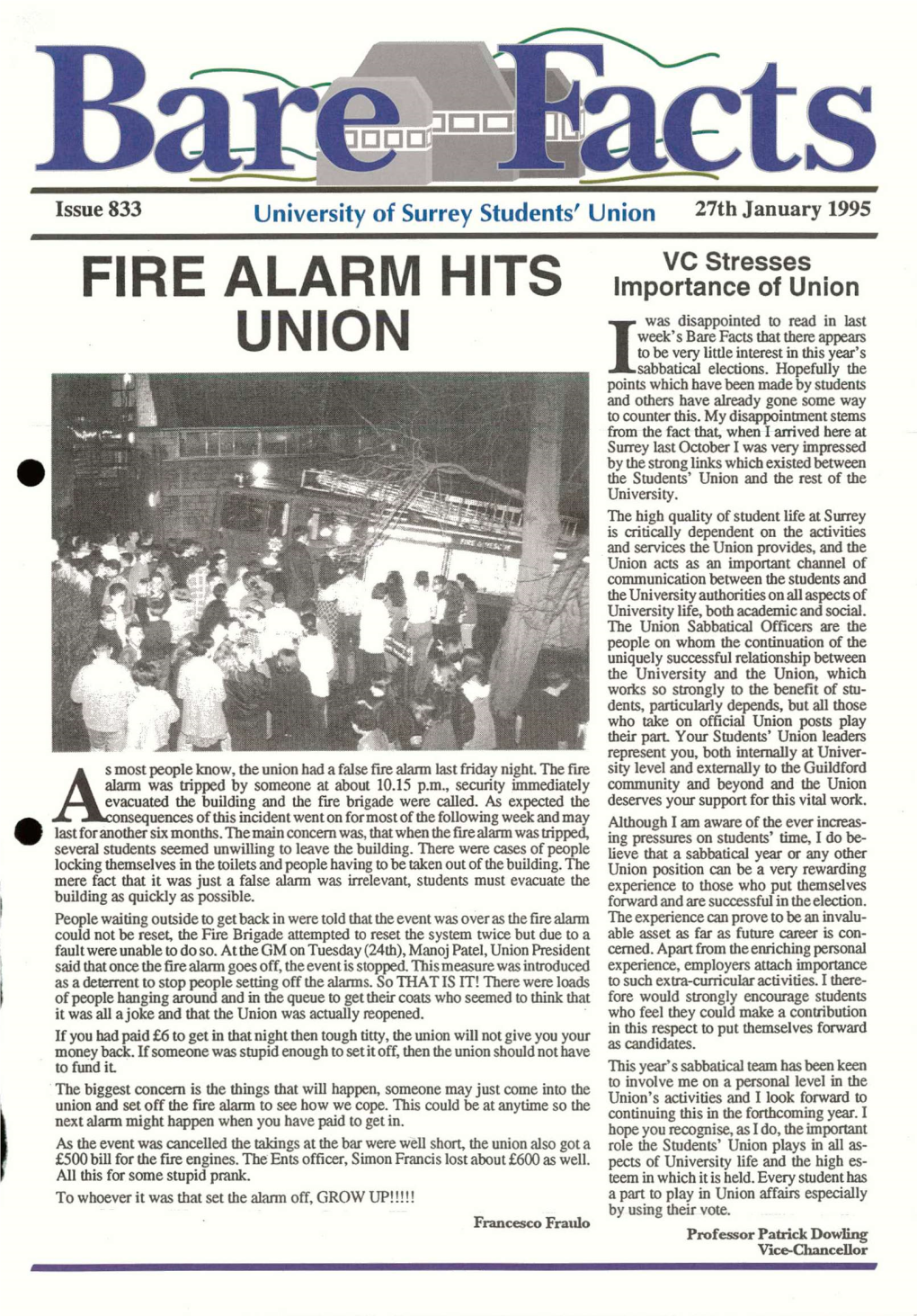 Fire Alarm Hits Union