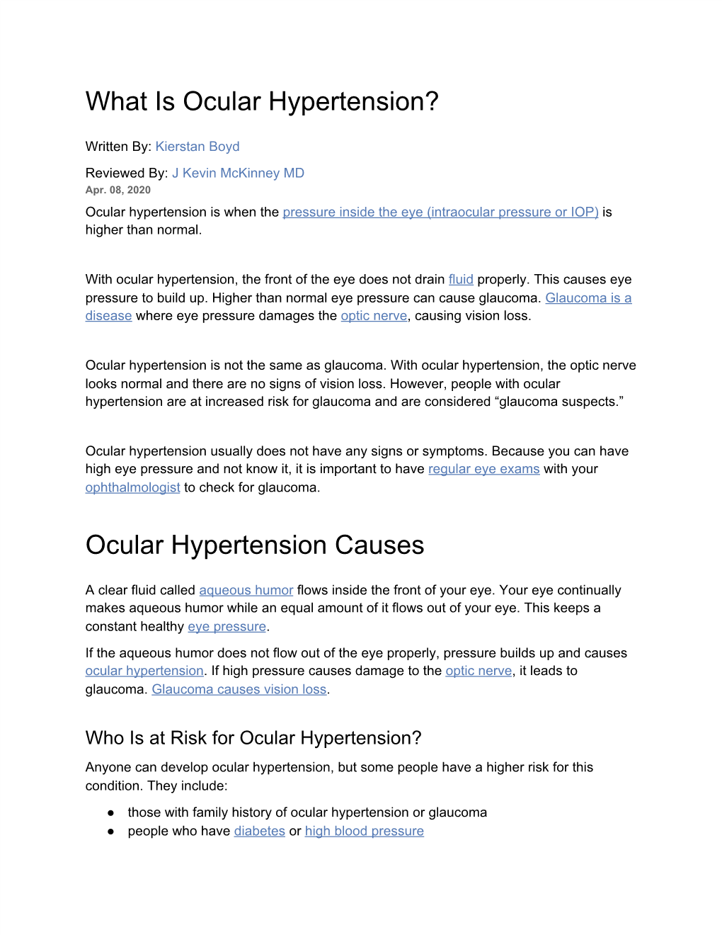 What Is Ocular Hypertension?