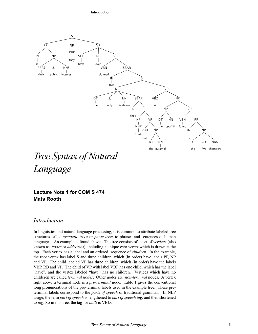 Tree Syntax of Natural Language