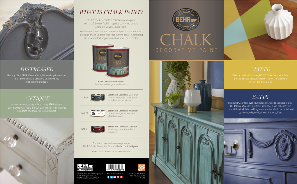 Behr Chalk Paint Color Card