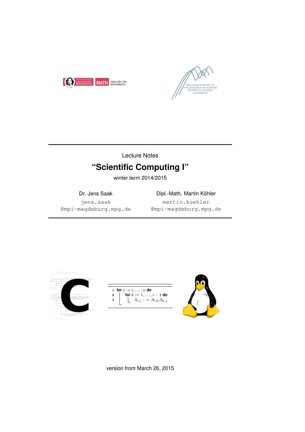 Scientific Computing I