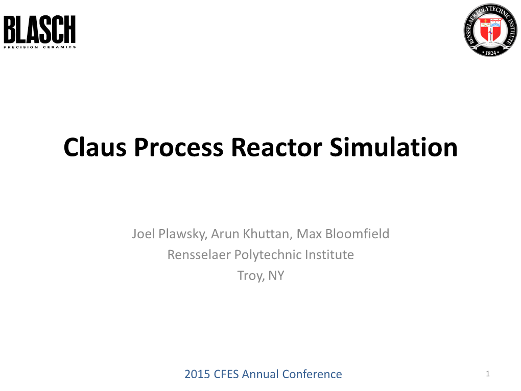 Claus Process Reactor Simulation