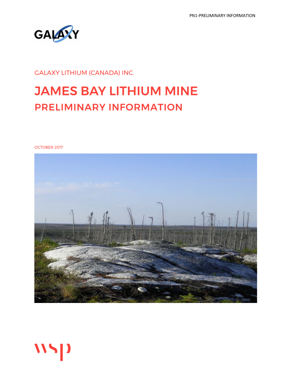 James Bay Lithium Mine Preliminary Information