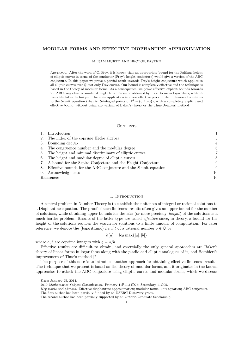 Modular Forms and Effective Diophantine Approximation