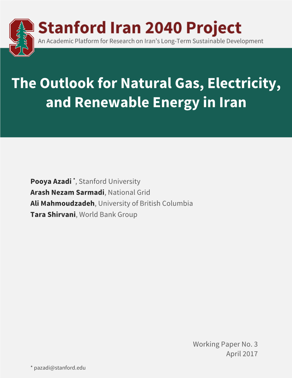 The Outlook for Natural Gas, Electricity, and Renewable Energy in Iran