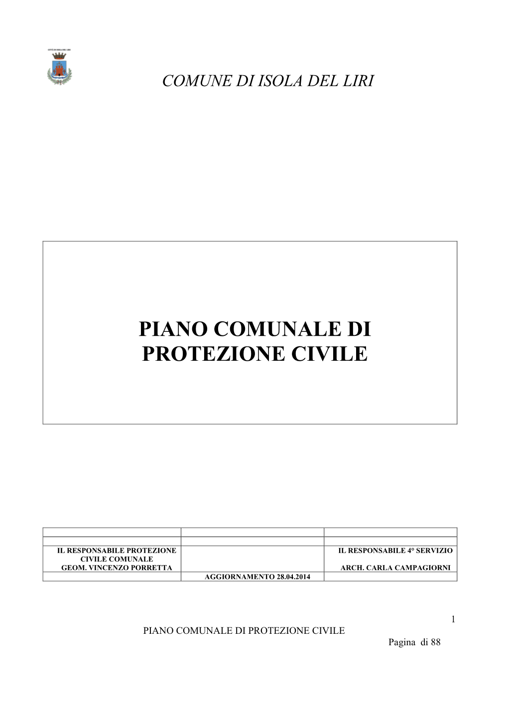 Piano Protezione Civile Comunale