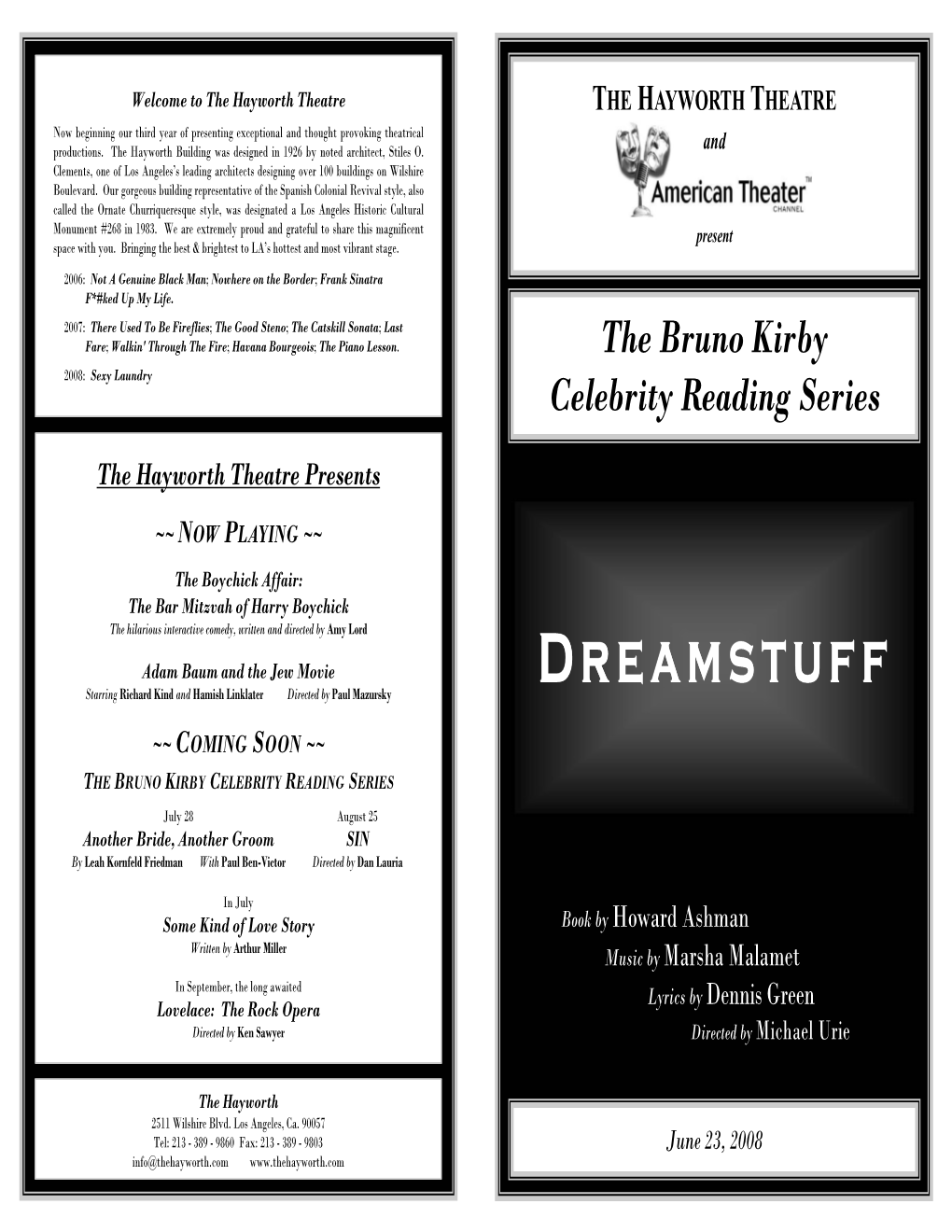 Dreamstuff Starring Richard Kind and Hamish Linklater Directed by Paul Mazursky