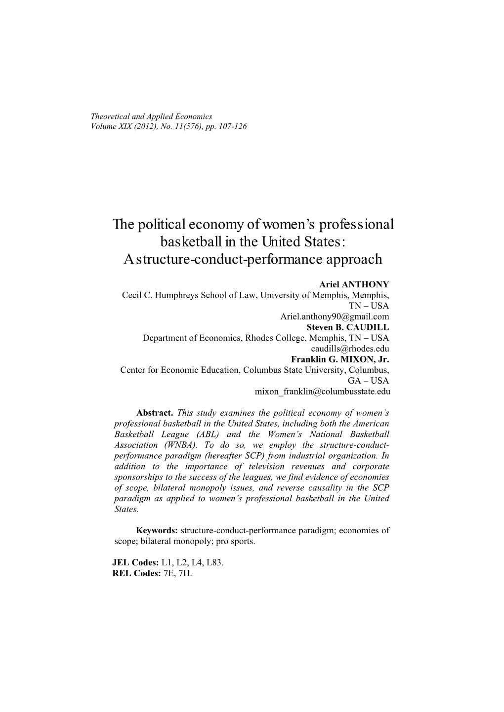 The Political Economy of Women's