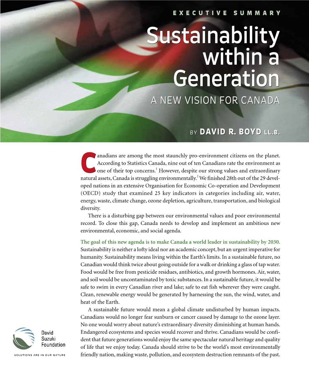 Sustainability Within a Generation Sustainability Within a Generation