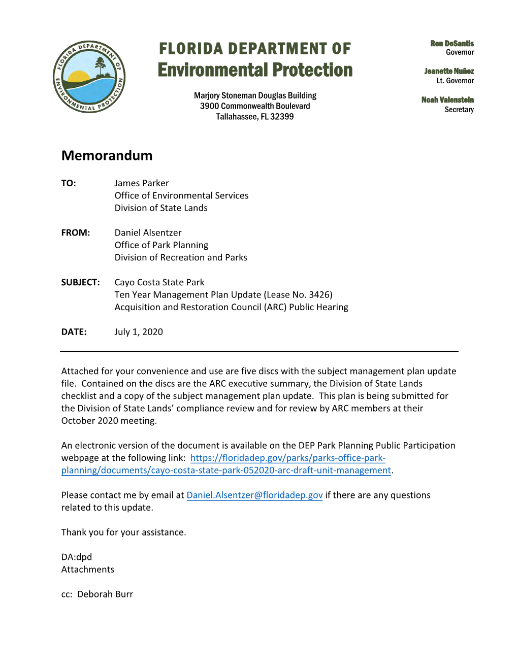 Cayo Costa State Park ARC Draft July 2020.Pdf