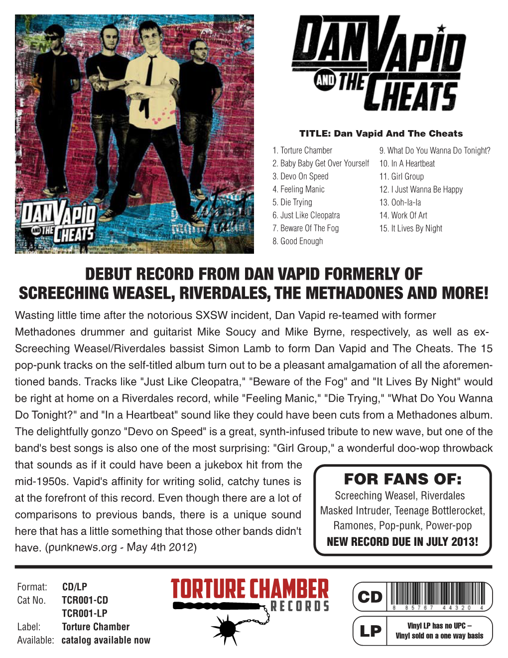 TCR 001 DAN VAPID and the CHEATS Dan Vapid and The