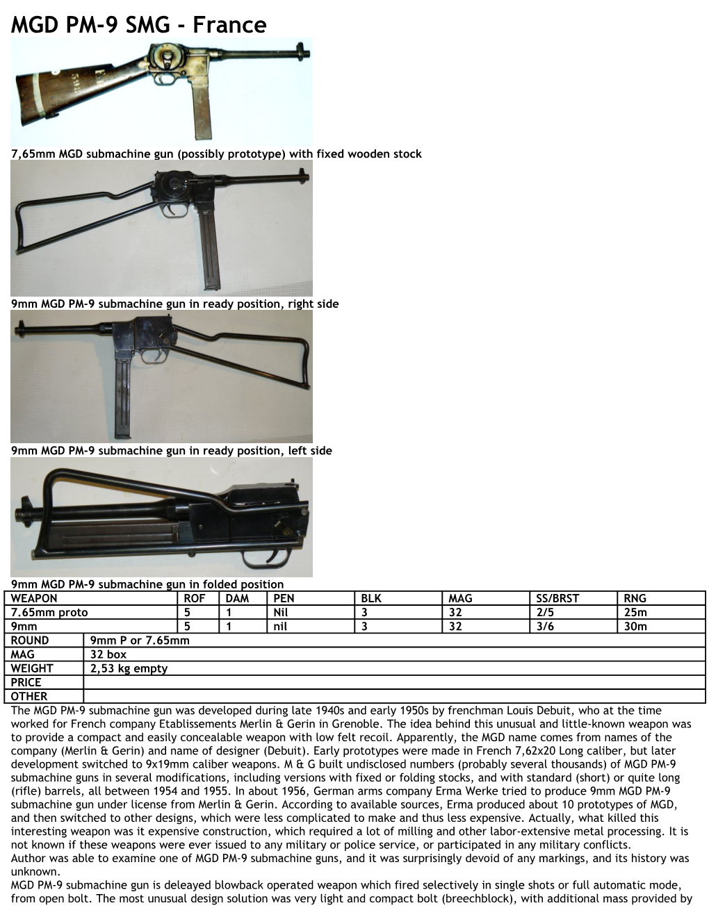 MGD PM-9 SMG - France