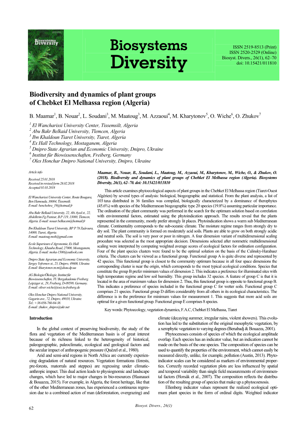 Biosystems Diversity