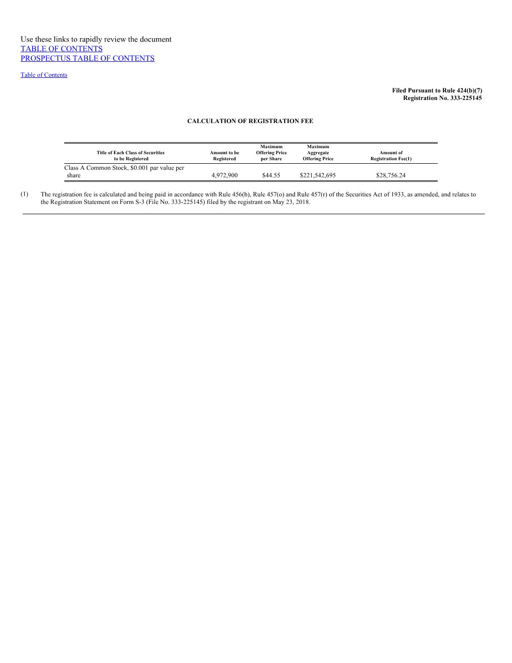 Use These Links to Rapidly Review the Document TABLE of CONTENTS PROSPECTUS TABLE of CONTENTS