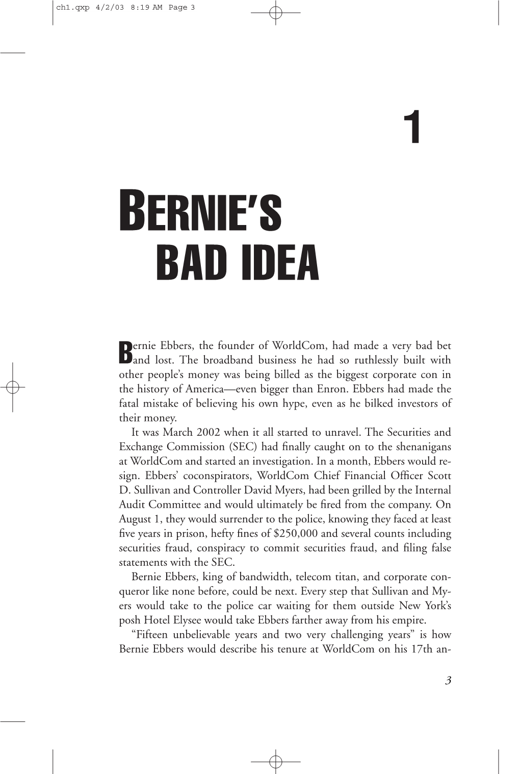 Bernie's Bad Idea