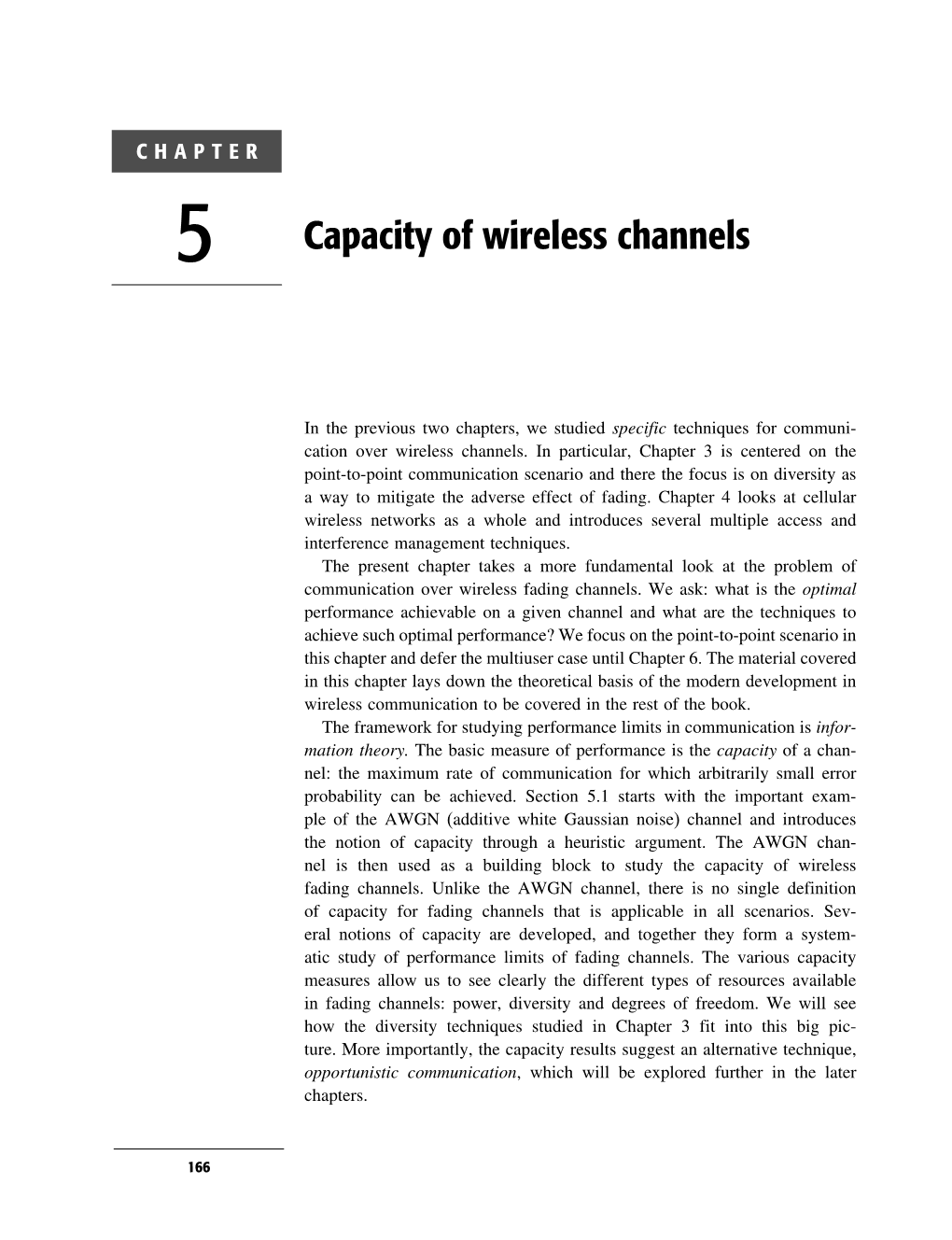 5 Capacity of Wireless Channels