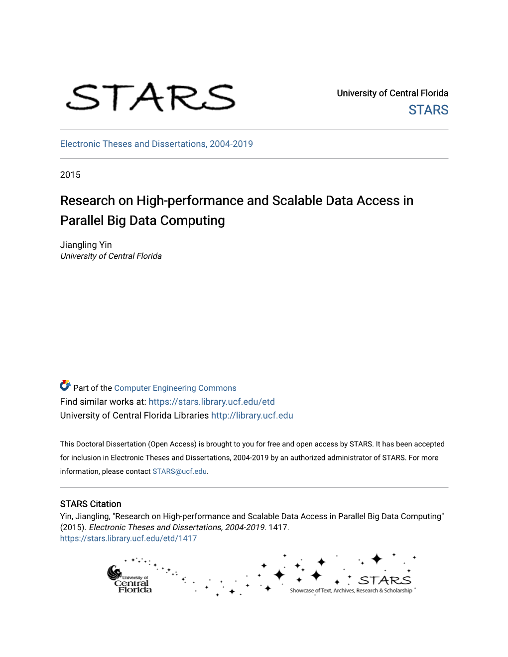 Research on High-Performance and Scalable Data Access in Parallel Big Data Computing