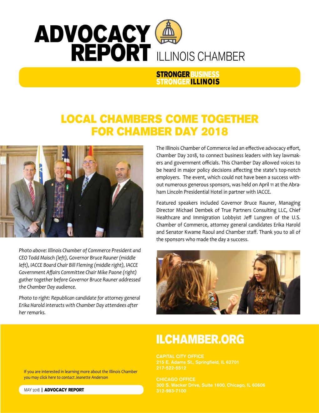 Advocacy Report Illinois Chamber