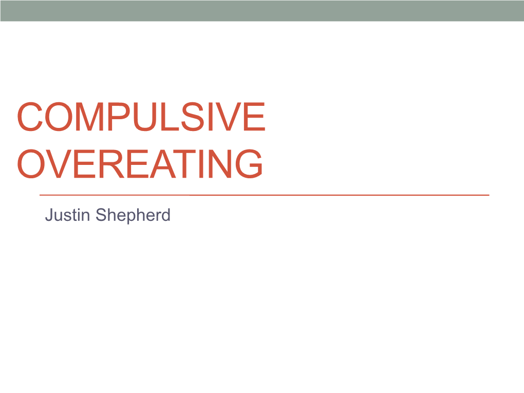 Compulsive Overeating