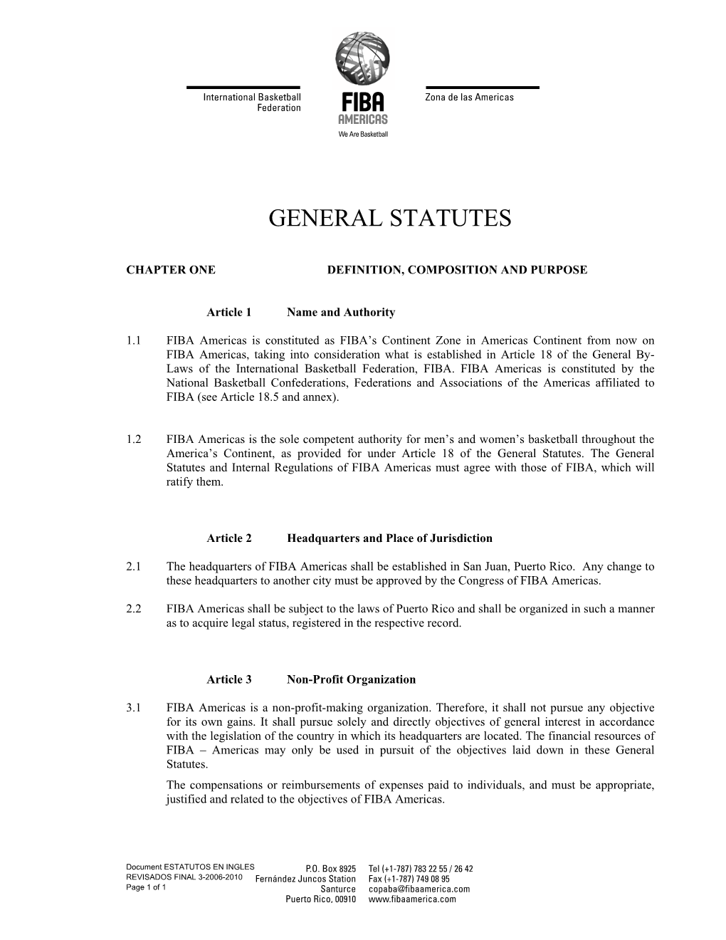 General Statutes