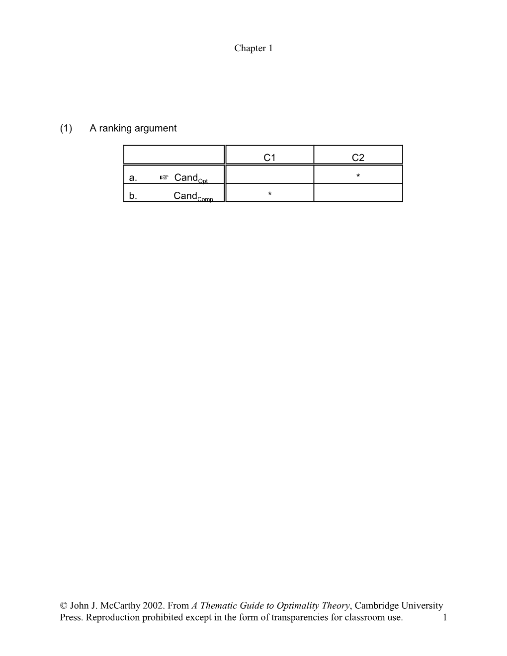 The Fundamentals of Optimality Theory