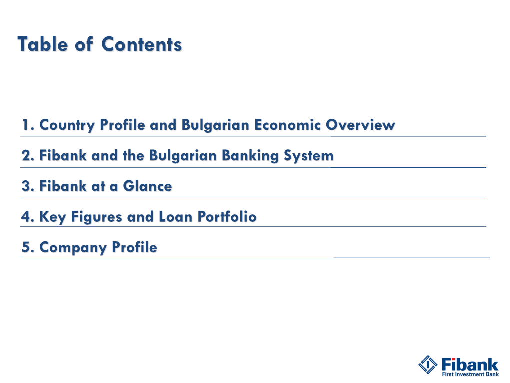 Table of Contents