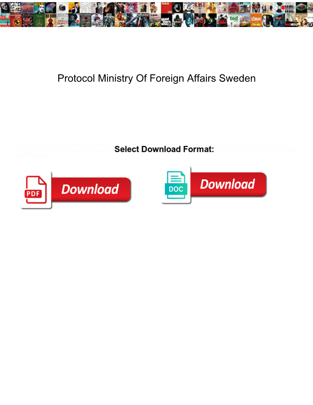Protocol Ministry of Foreign Affairs Sweden