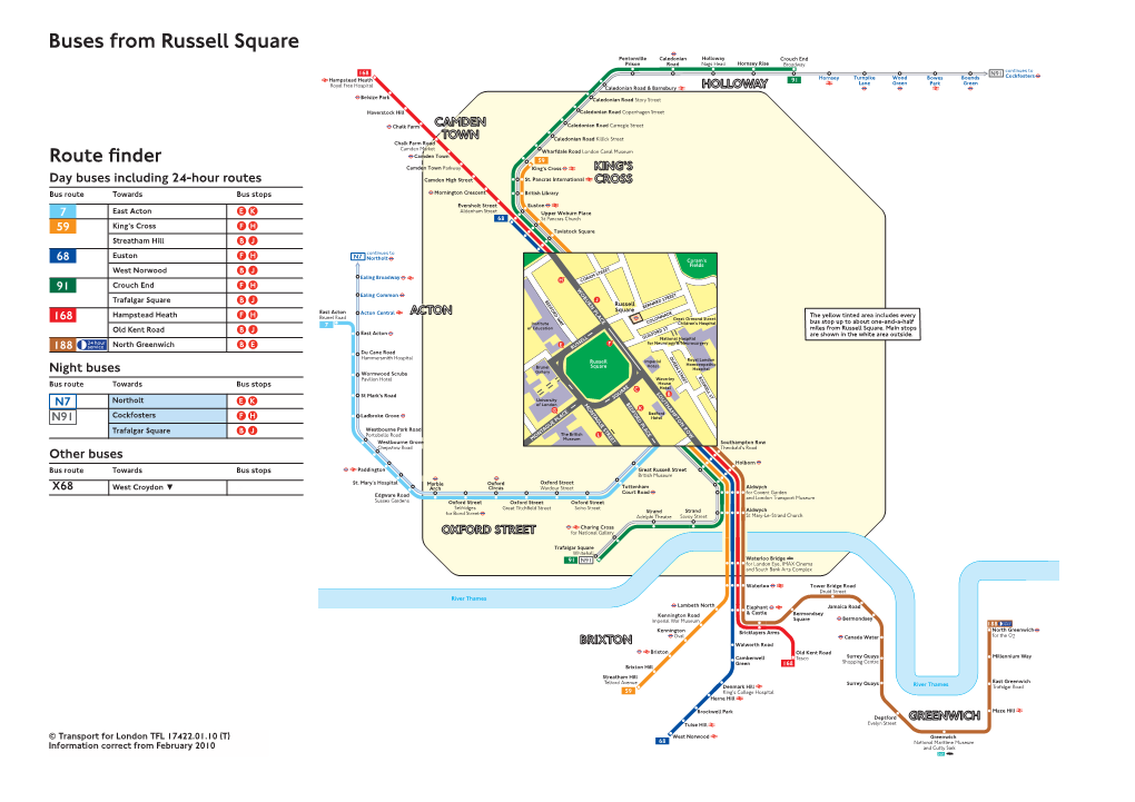 Buses from Russell Square