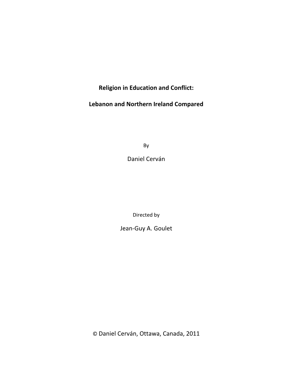 Religion in Education and Conflict