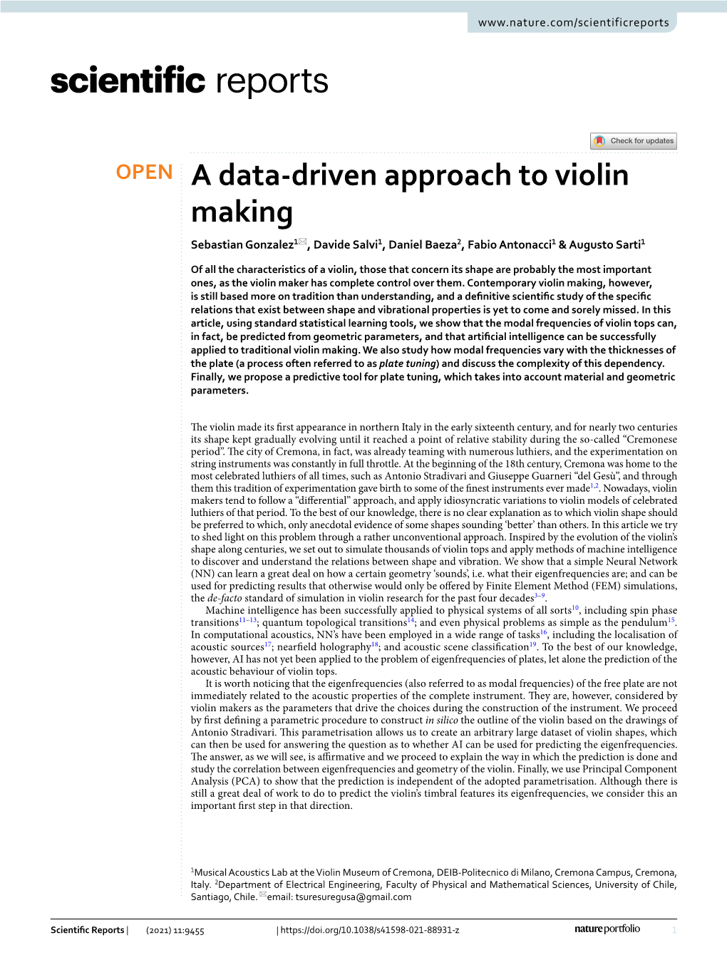 A Data-Driven Approach to Violin Making