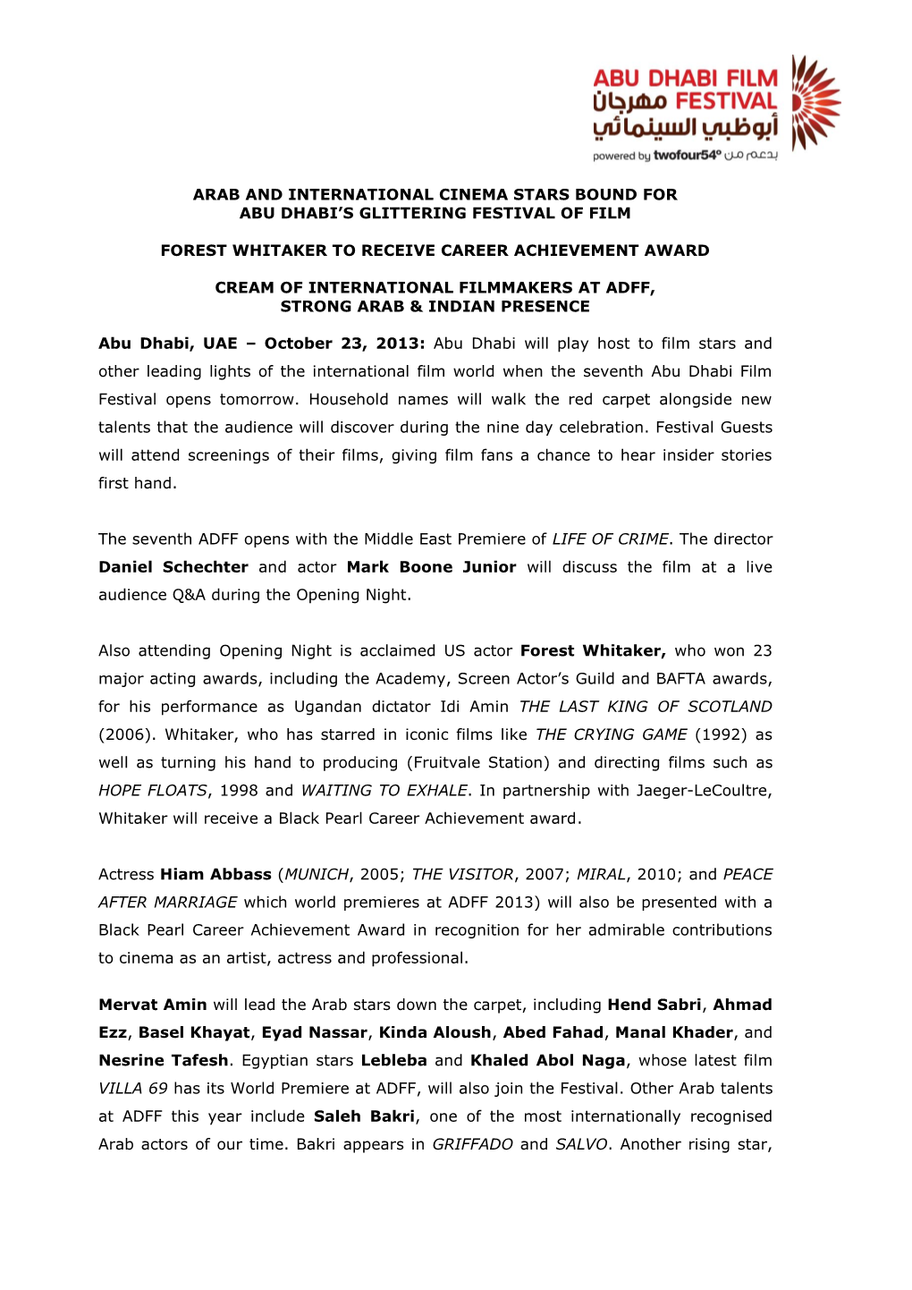 Draft Press Release for ADFF