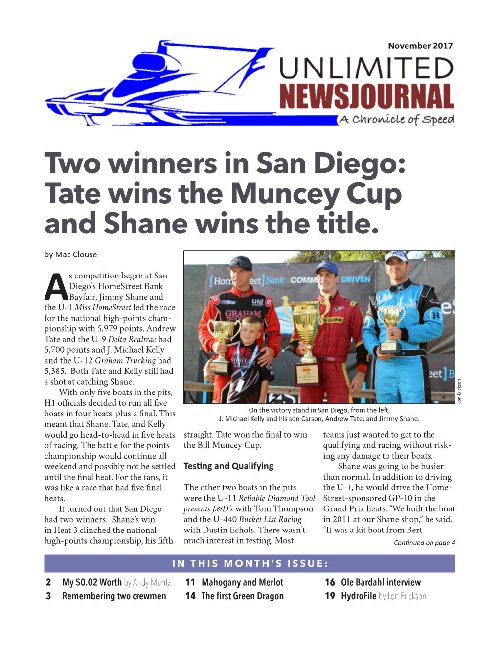 Two Winners in San Diego: Tate Wins the Muncey Cup and Shane Wins the Title