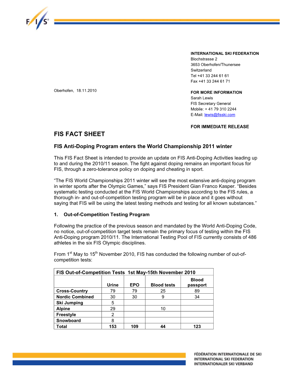 Fis Fact Sheet