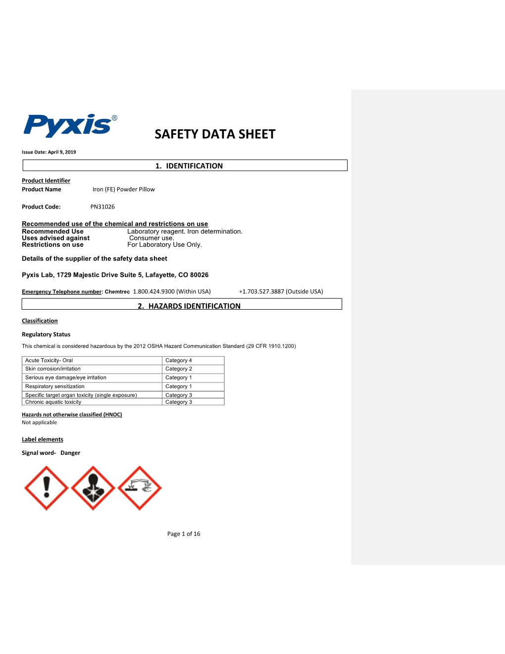 Safety Data Sheet