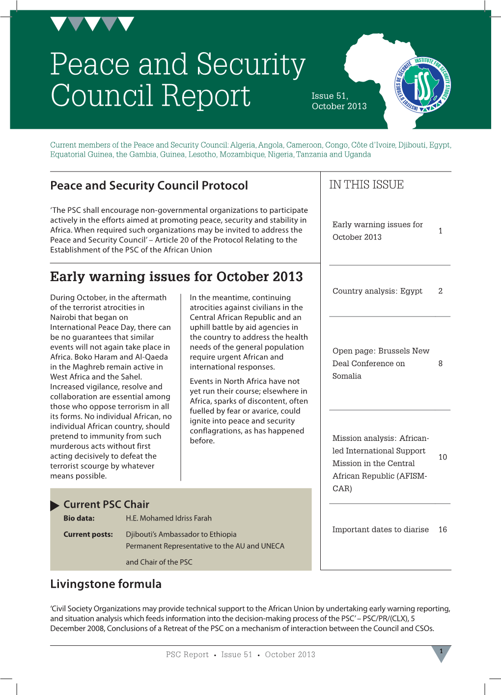 ISS Peace and Security Council Report, No 51