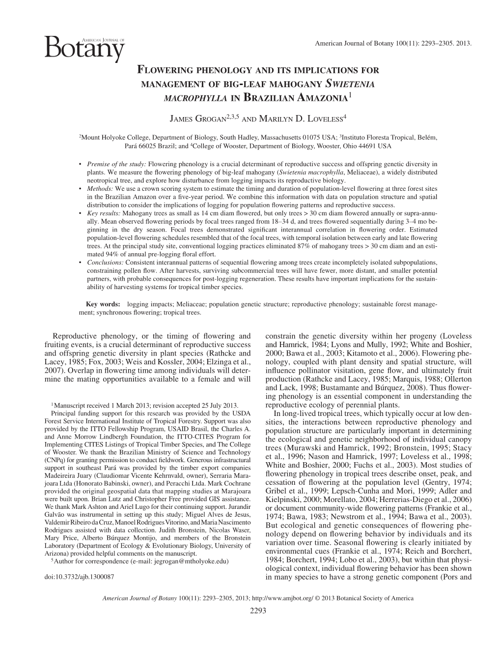 Flowering Phenology and Its Implications