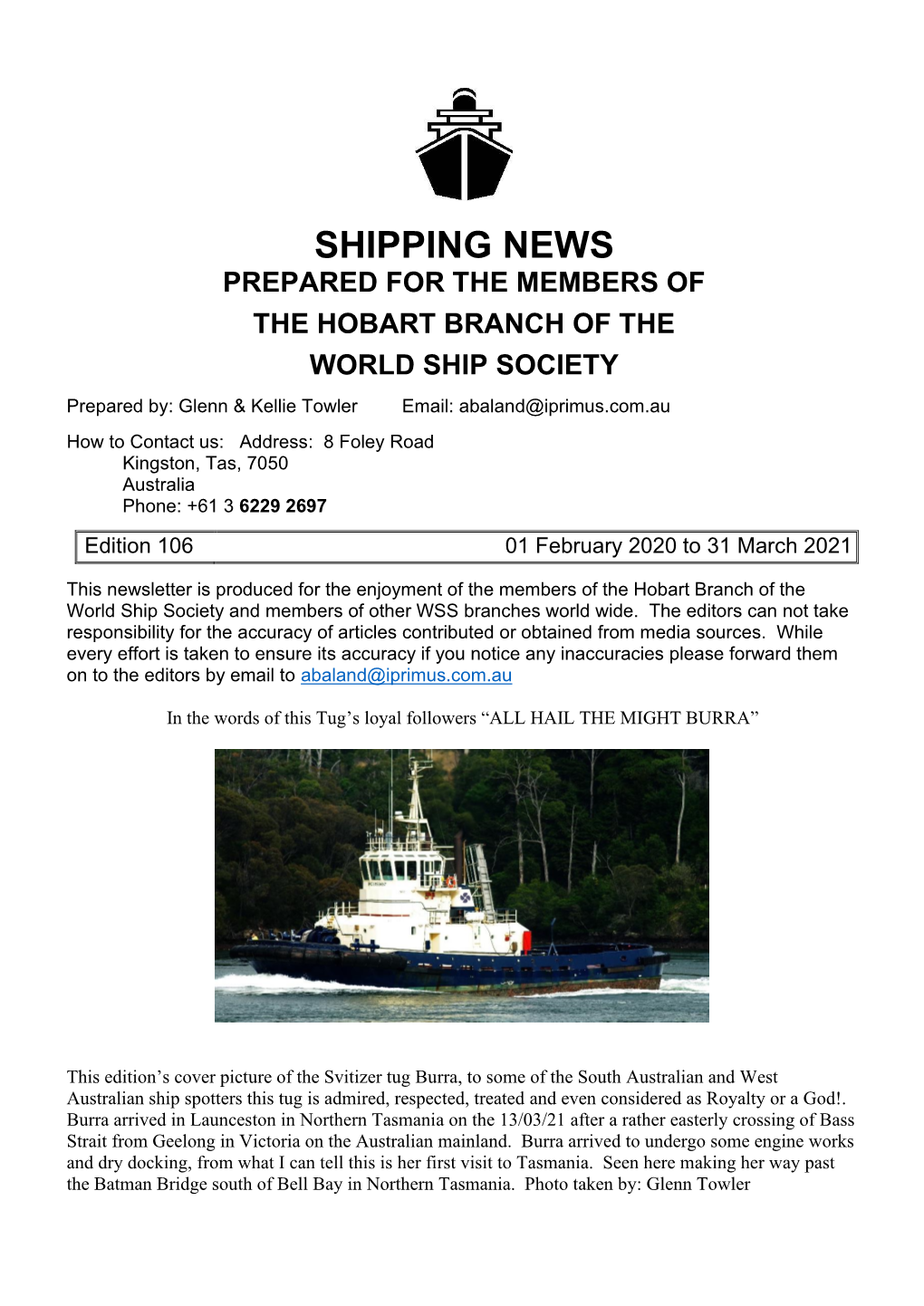 WSS Hobart Shipping News 106.Pdf