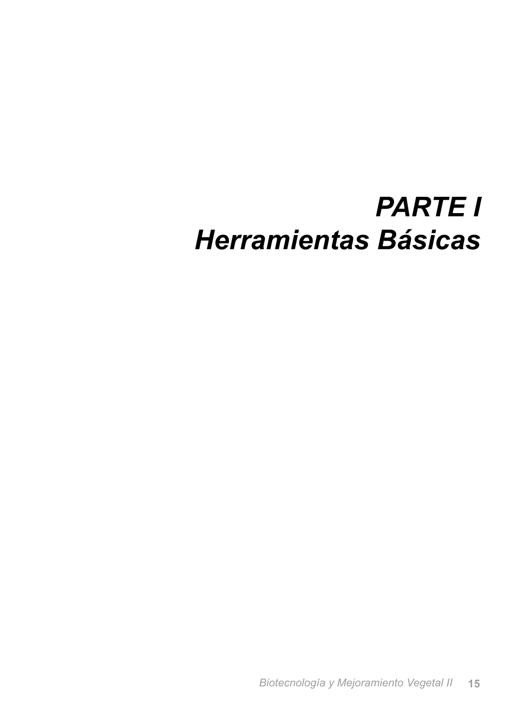 PARTE I Herramientas Básicas
