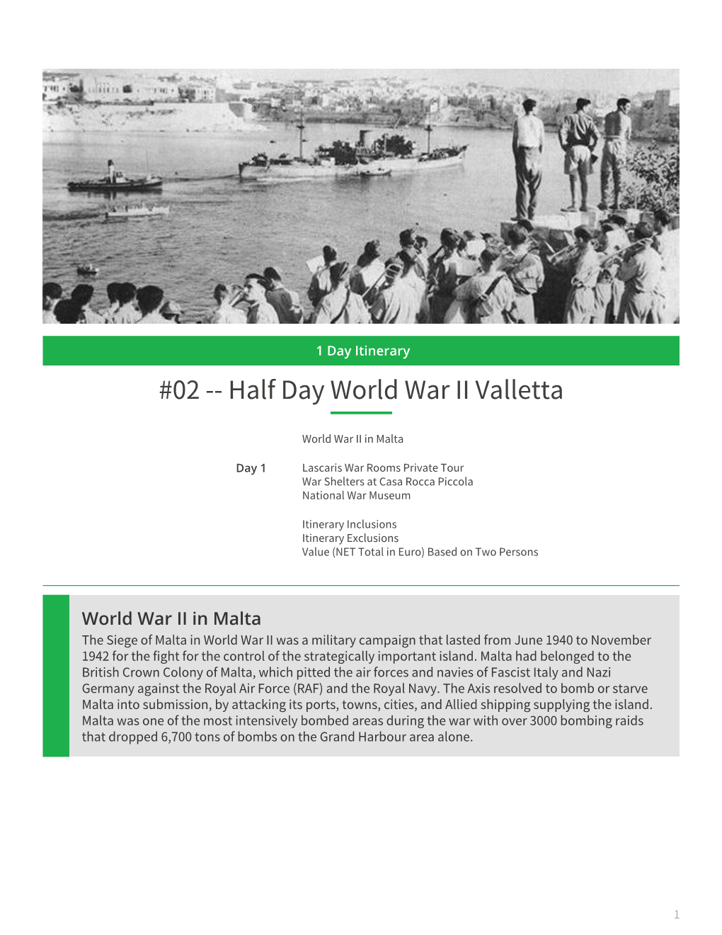 02 -- Half Day Valletta WWII Focus