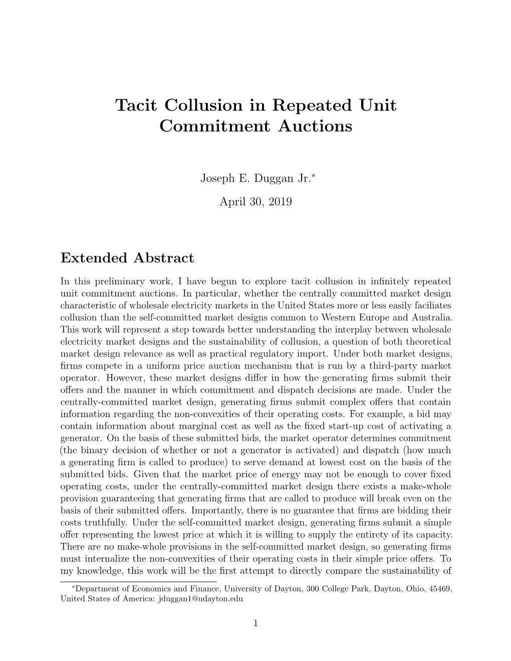 Tacit Collusion in Repeated Unit Commitment Auctions