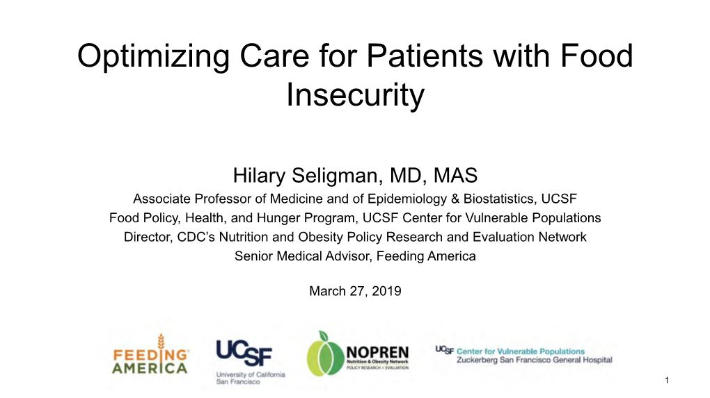 Optimizing Care for Diabetes Patients with Food Insecurity