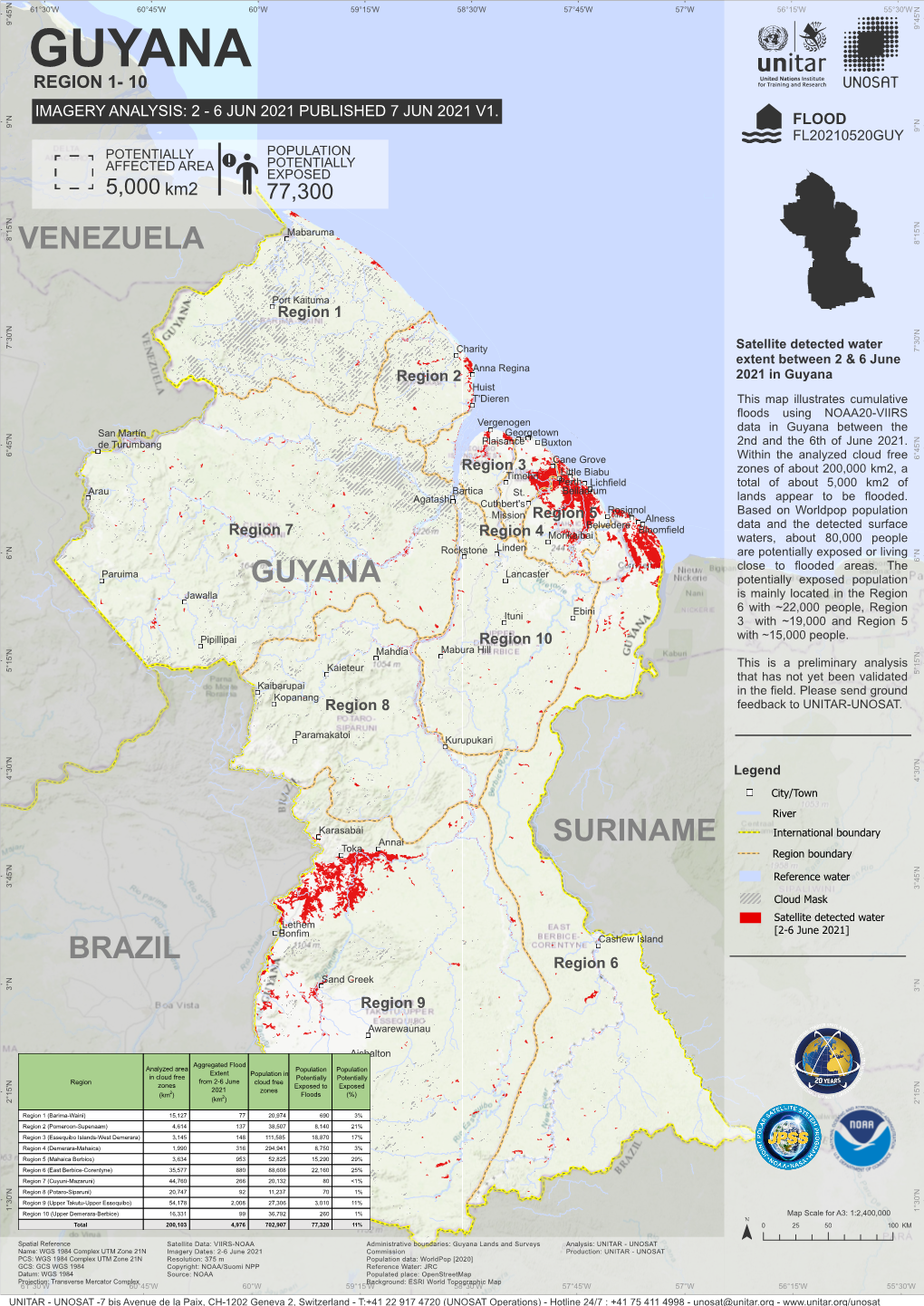 Guyana 9°45'N Region 1- 10 Imagery Analysis: 2 - 6 Jun 2021 Published 7 Jun 2021 V1