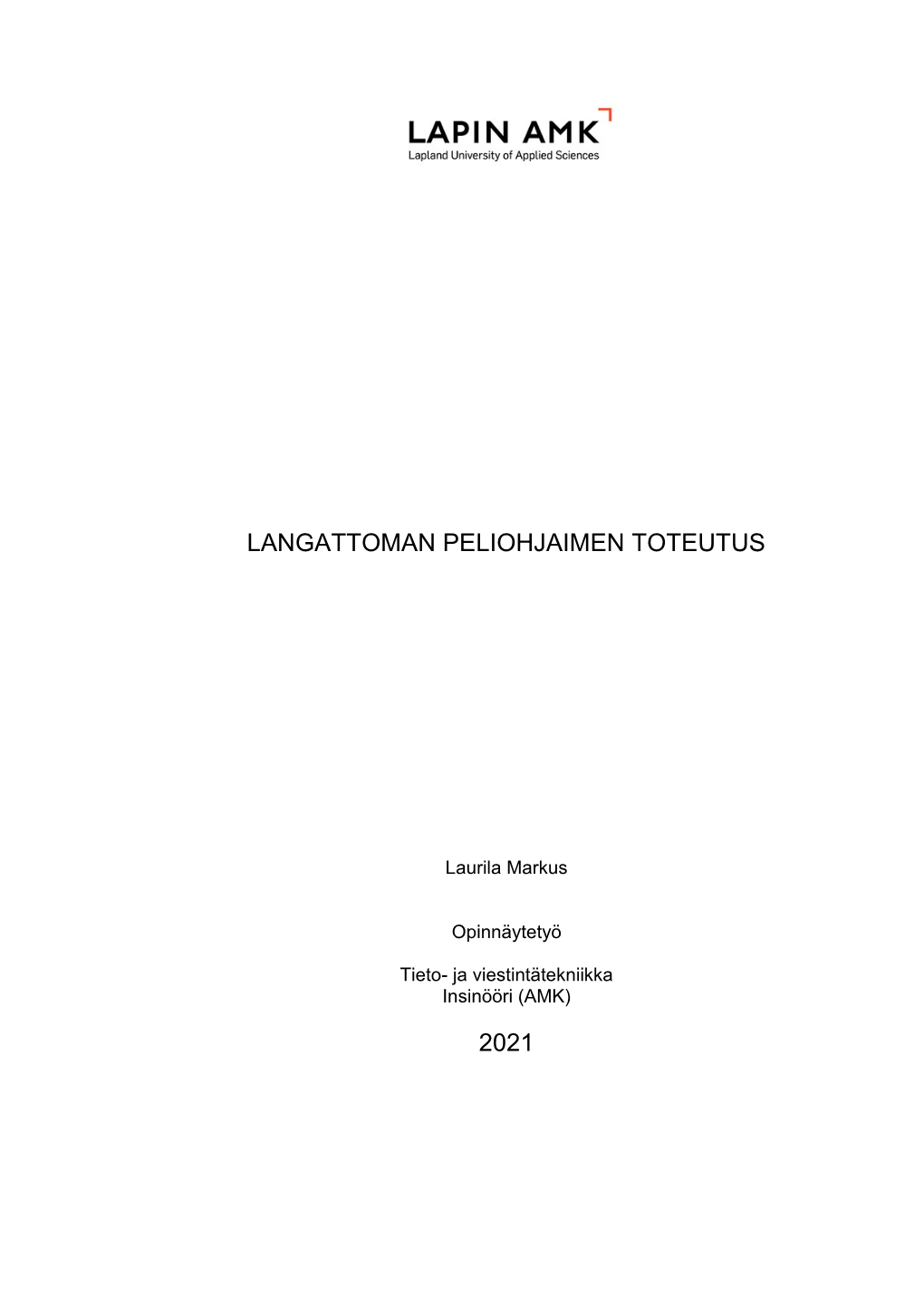 Langattoman Peliohjaimen Toteutus