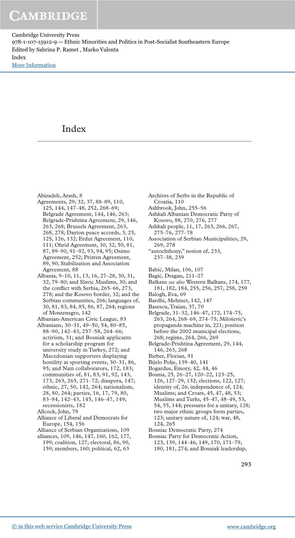 Cambridge University Press 978-1-107-15912-9 — Ethnic Minorities and Politics in Post-Socialist Southeastern Europe Edited by Sabrina P
