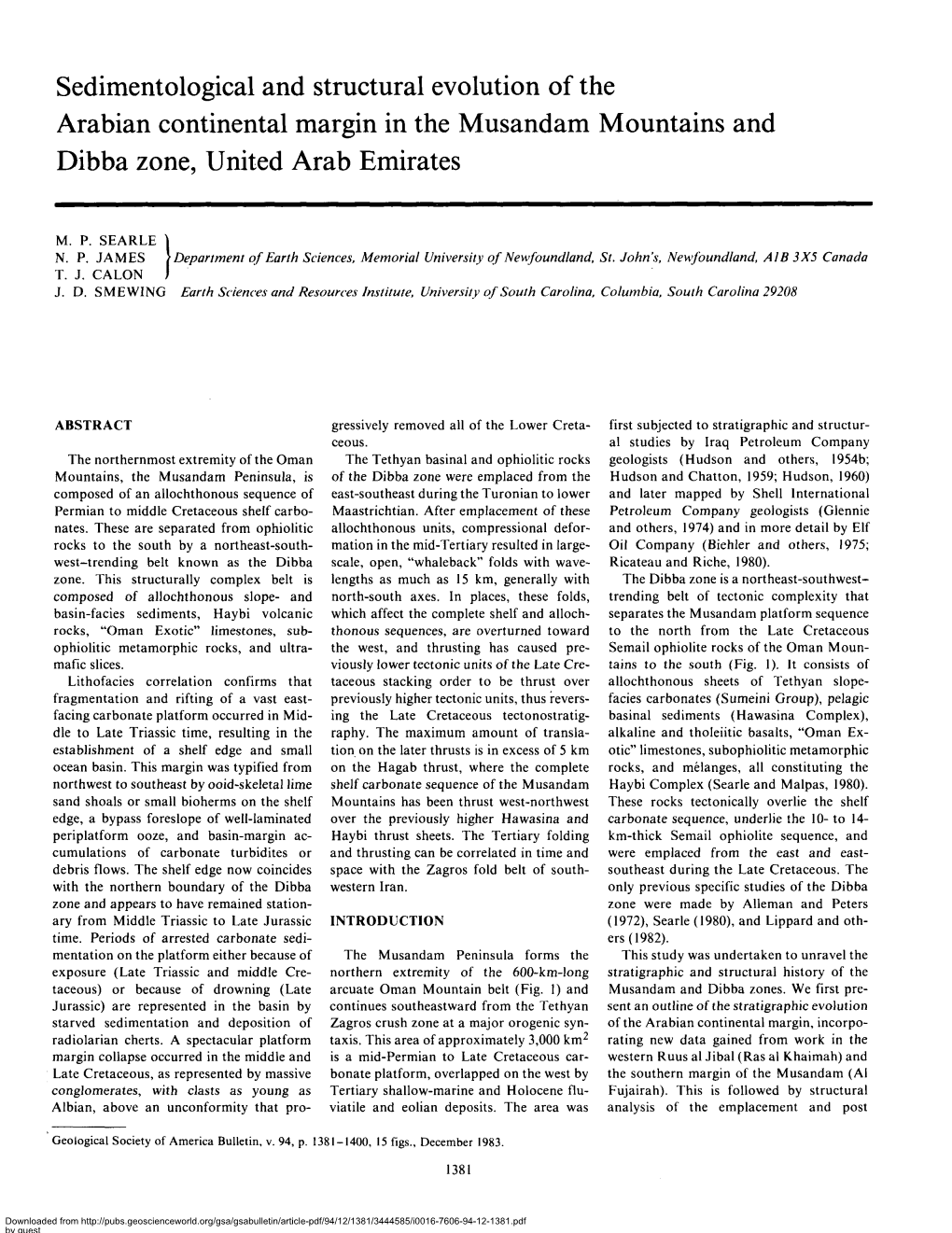 Sedimentological and Structural Evolution of the Arabian Continental Margin in the Musandam Mountains and Dibba Zone, United Arab Emirates