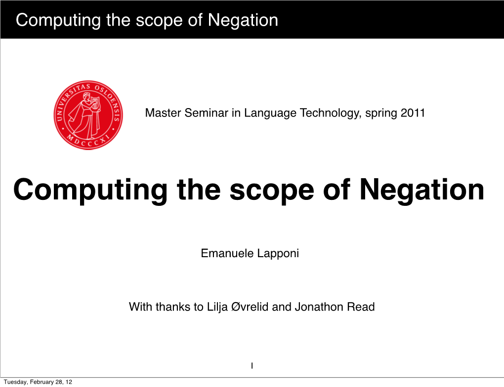 Computing the Scope of Negation